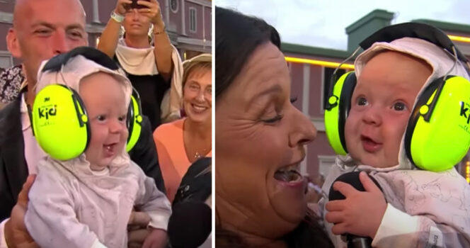 Lotta Engberg fick sjunga allsång med en charmknutte