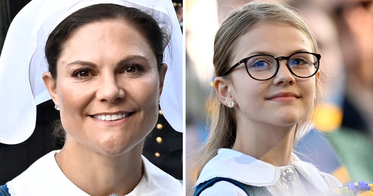 Victoria och Estelle på nationaldagen 2023. Foto: Jonas Ekströmer/TT & Pontus Lundahl/TT