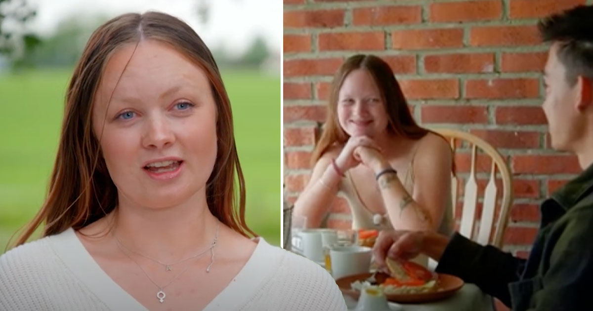 Alma Håkansson och brevskrivaren Lukas i "Bonde söker fru". Foto: TV4