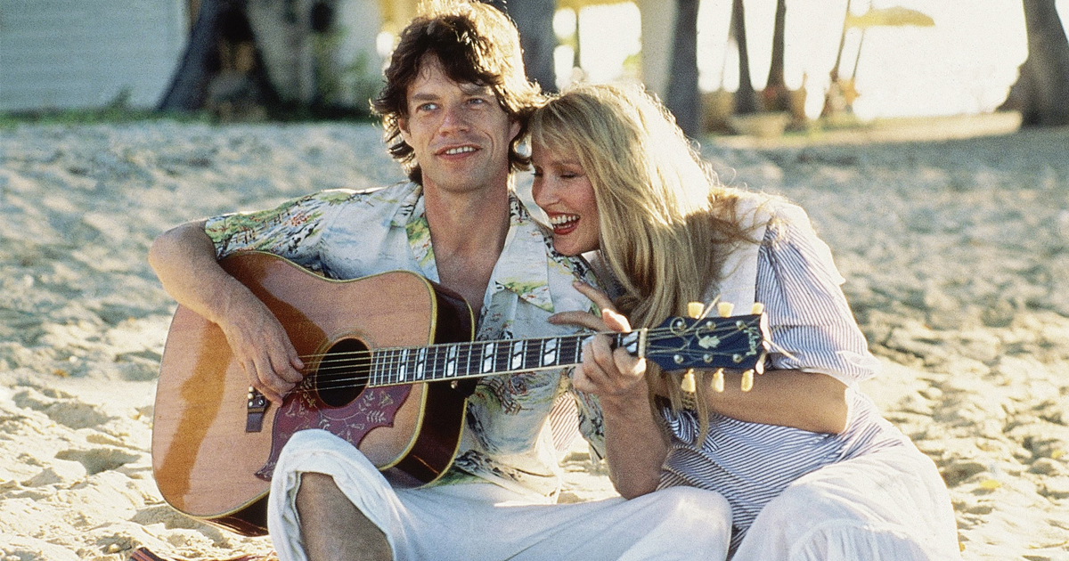 Mick Jagger med modellen Jerry Hall