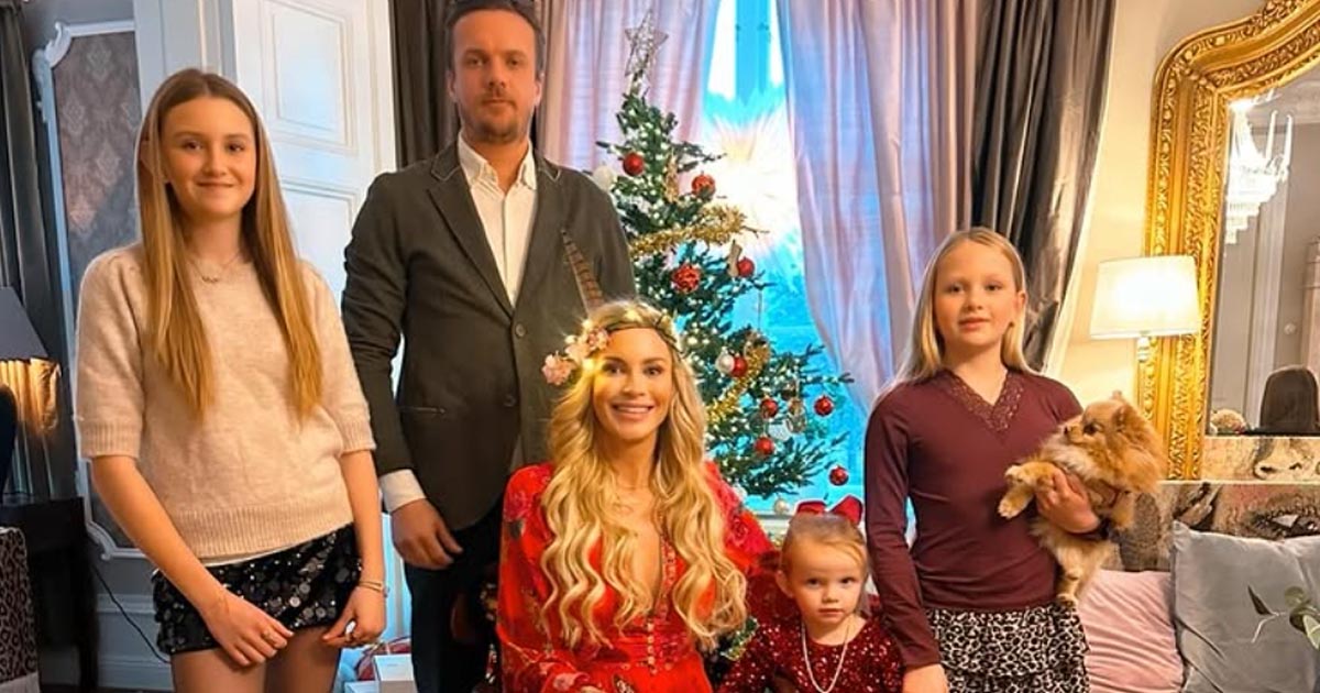 Carolina Gynning med familj