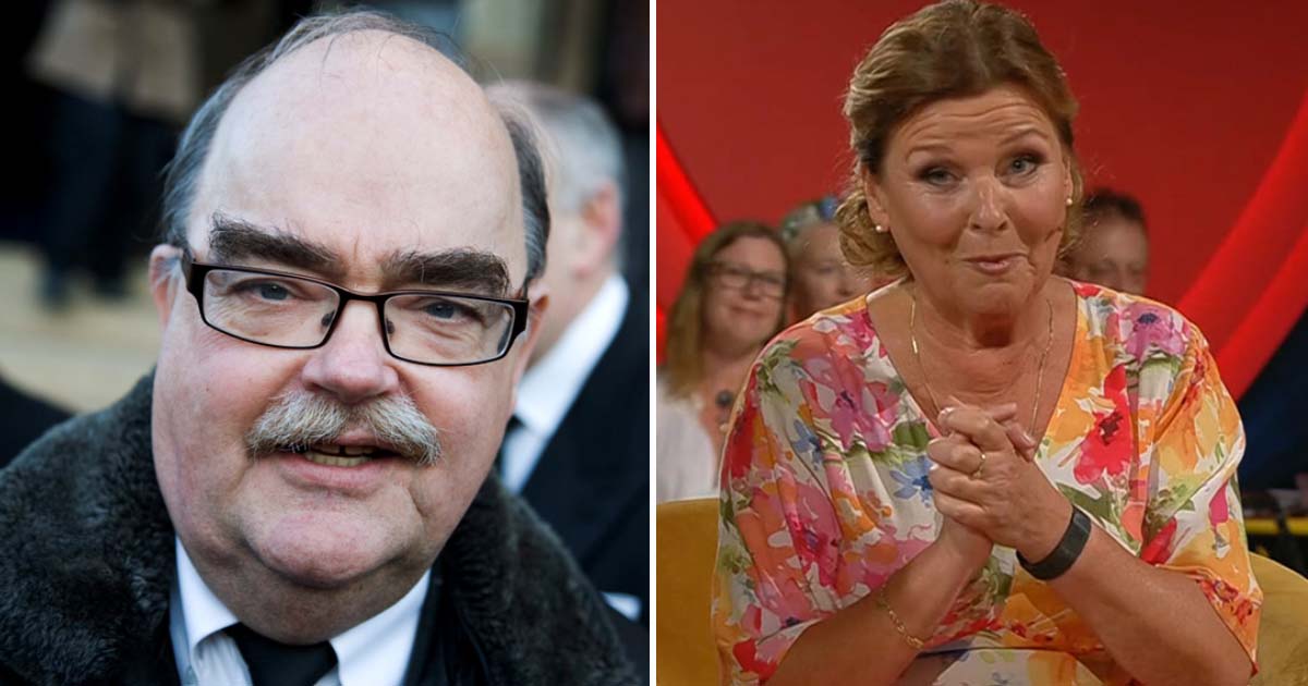 Leif Loket Olsson hyllas i Bingolotto. Programledaren Lotta Engberg är på plats.
