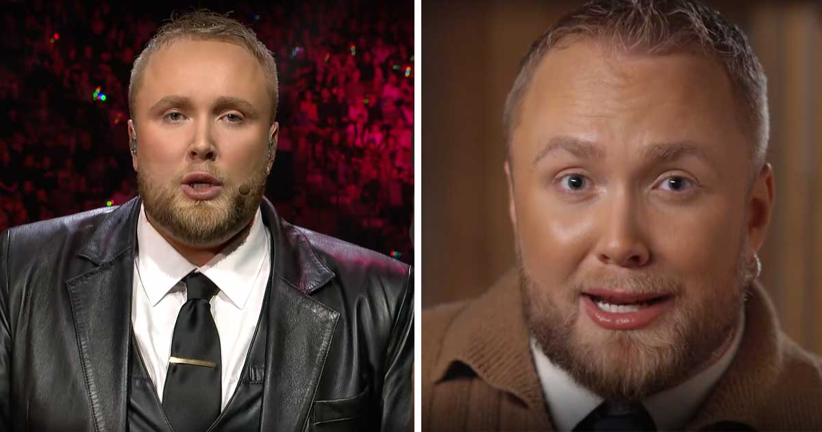 Edvin Törnblom är programledare för Melodifestivalen.