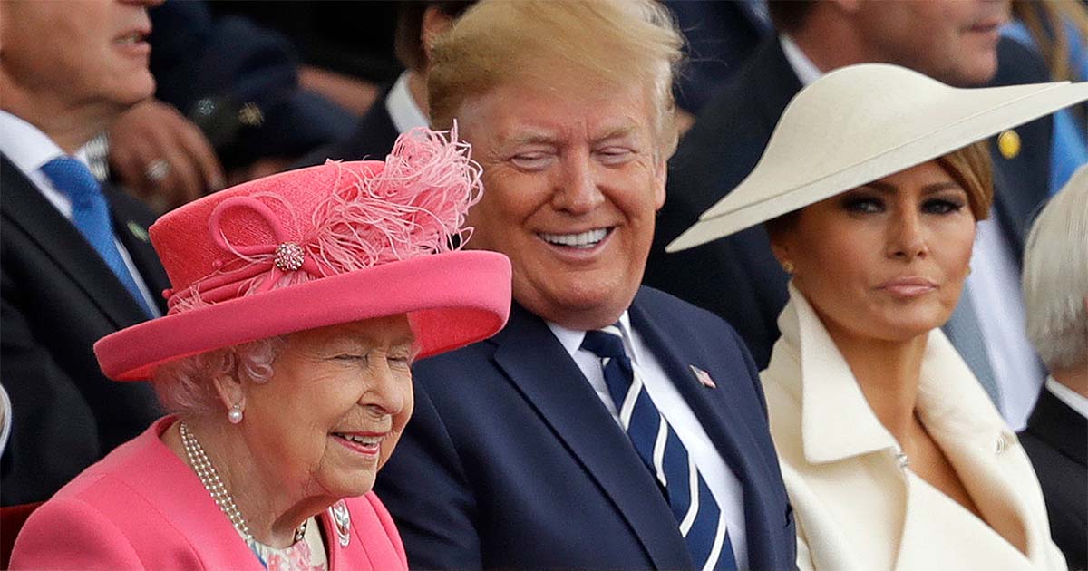 Drottning Elizabeth, Donald Trump och Melania Trump. Arkivfoto: Matt Dunham/AP/TT