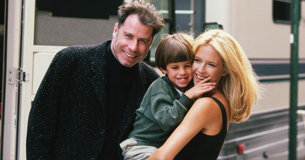 John Travolta och Kelly Preston med deras son Jett Travolta