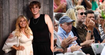 Pernilla Wahlgren, Magnus Ferrell och Will Ferrell i Allsång på Skansen 2025. Foto: Oscar Olsson/TT