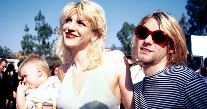 Kurt Cobain med hustrun Courtney Love