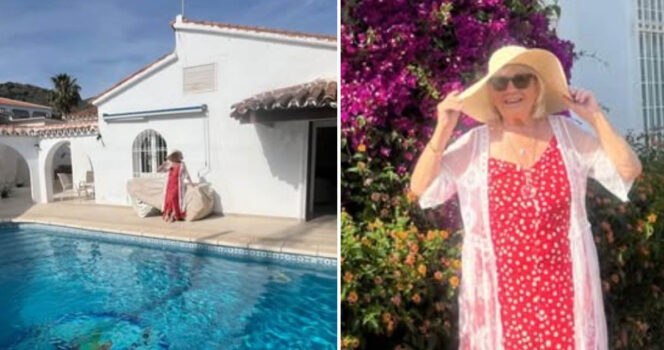 Christina Schollin visar upp sitt nya hus i Spanien