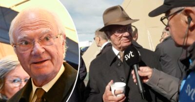 Kung Carl XVI Gustaf och Sverker Olofsson. Foto: Fredrik Sandberg/TT & SVT