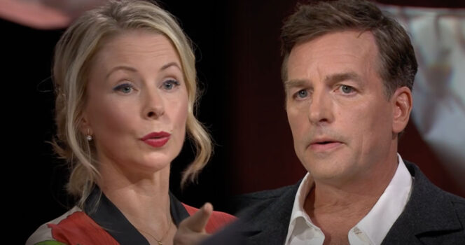 Julia Dufvenius och Christopher Wollter. Foto: SVT