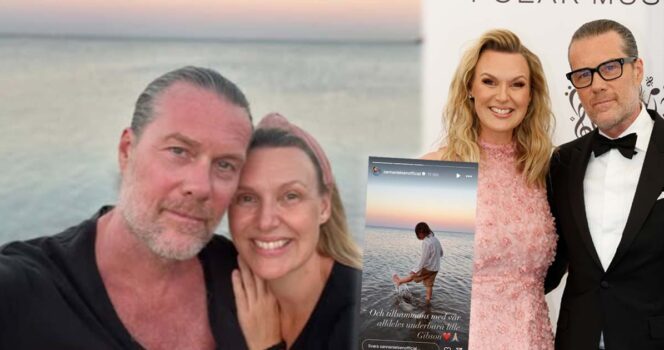 Sanna Nielsen, Joakim Ramsell och sonen Gibson på semester. Foto: Instagram @sannanielsenofficial & Christine Olsson/TT