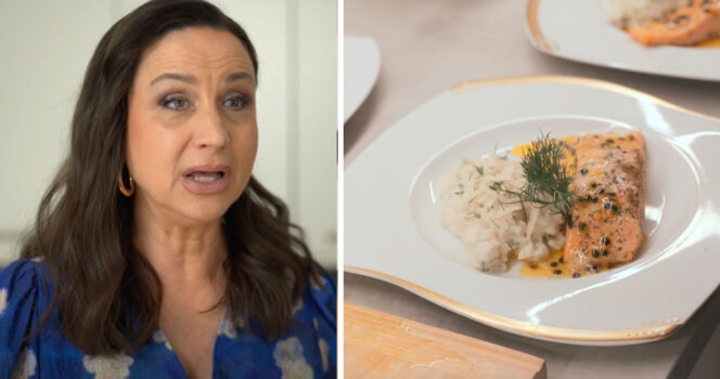 Petra Mede i "Halv åtta hos mig". Foto: TV4