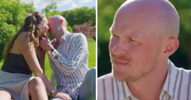 Bonde söker fru: Kyssen mellan Viktor och Sara. Foto: TV4