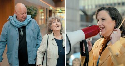 Gert Wingårdh, Siw Malmkvist och Petra Mede. Foto: SVT