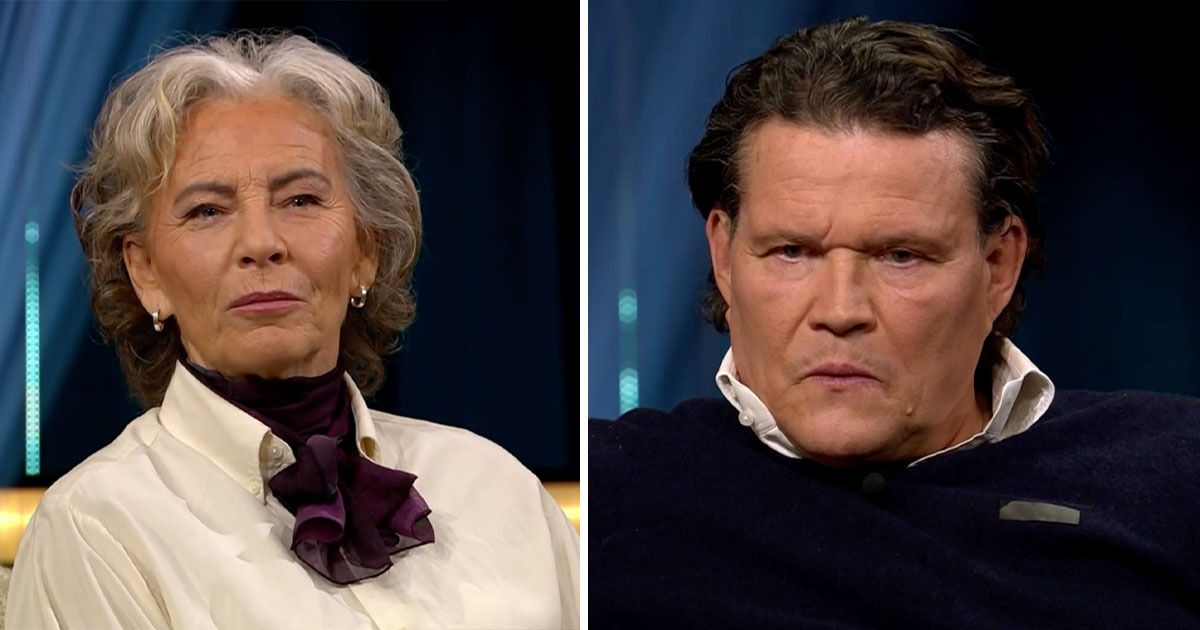 Per Morberg och Inese Bergs Morberg i Carina Bergfeldts talkshow