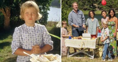 "Vi på Saltkråkan": Tjorven ber till Gud om att få ta en tårtbit. Foto: SVT