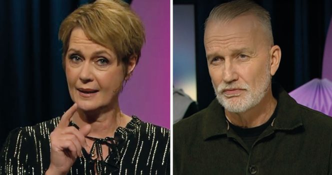 Inger Ljung Olsson och Beppe Starbrink i "Go'kväll". Foto: SVT