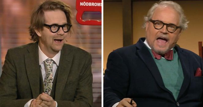 Anders "Ankan" Johansson och Fredrik Lindström i "På spåret".