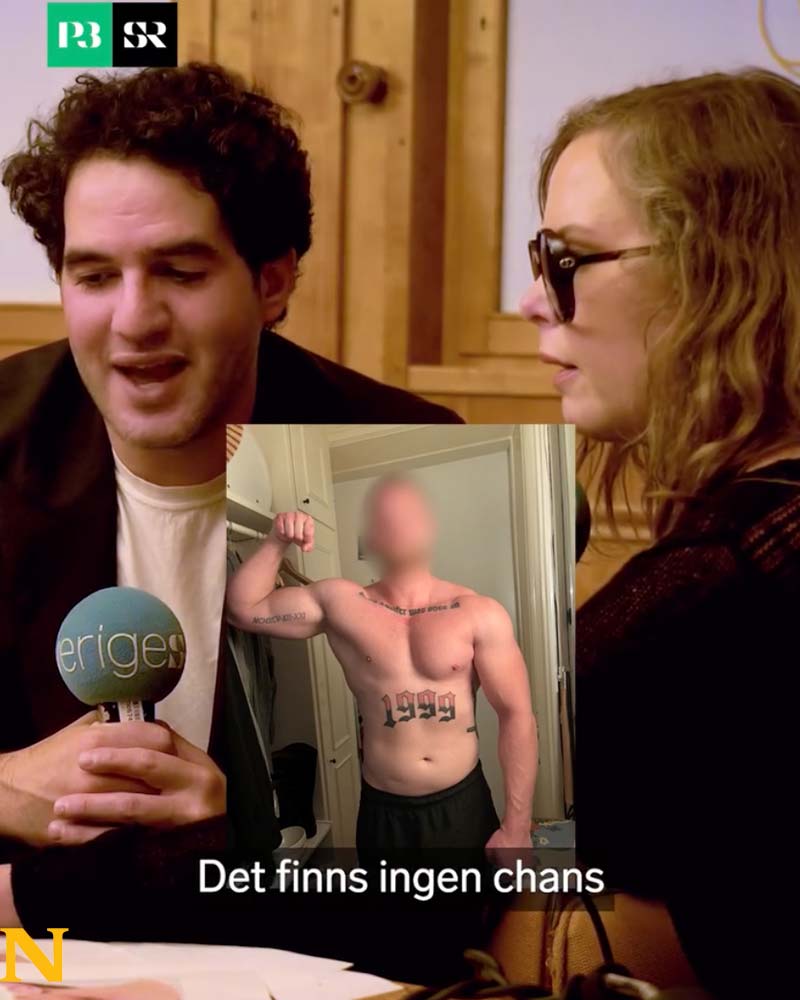 Hanna Hellquist visar upp pojkvännen.