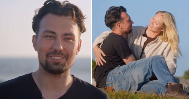 Brevskrivaren Lucas och bonden Elin i Bonde söker fru. Foto: TV4