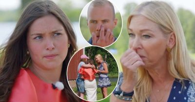 Linda Lindorff och brevskrivaren Wilma och bonden Rasmus. Foto: TV4