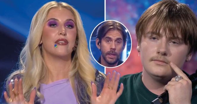 Peg Parnevik, Pär Lernström och Love Hedlund Stenmarck i Idol. Foto: TV4