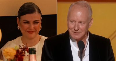 Megan Everett Skarsgård och Stellan Skarsgård. Foto: Youtube