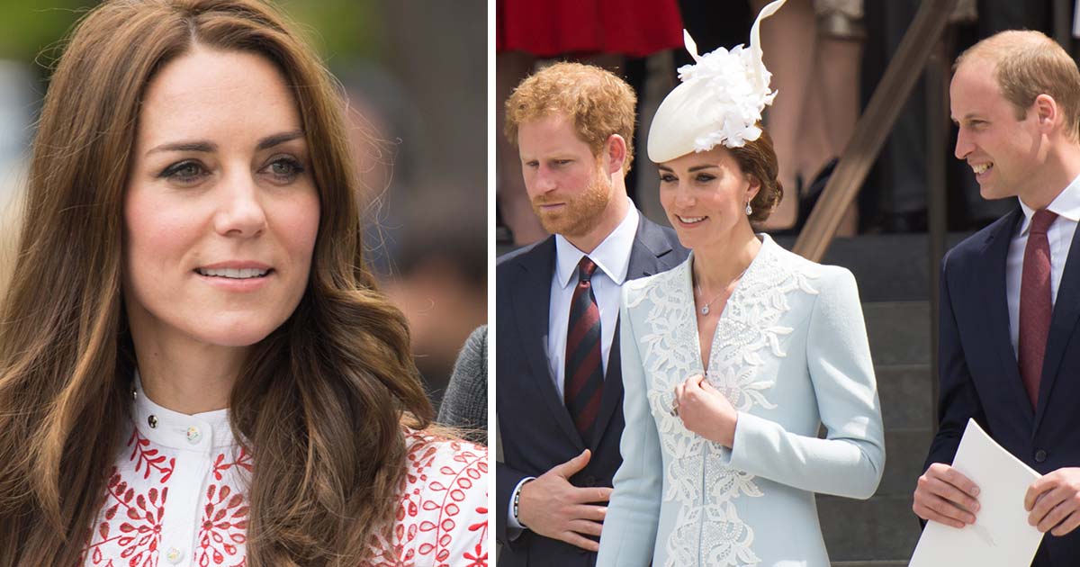 Prinsessan Kate med prins Harry och prins William.