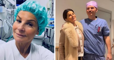 Carola har opererat sig och ger besked från sjukhusbädden