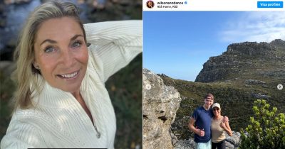 Ann Wilson visar upp sonen Tom