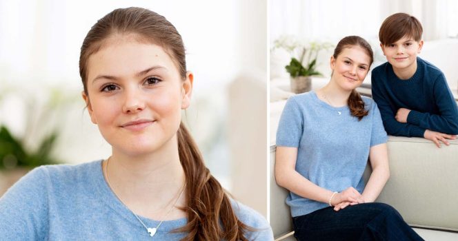 Prinsessan Estelle 14 år, firar födelsedagen med lillebror prins Oscar. Foto: Sara Friberg/Kungl. Hovstaterna