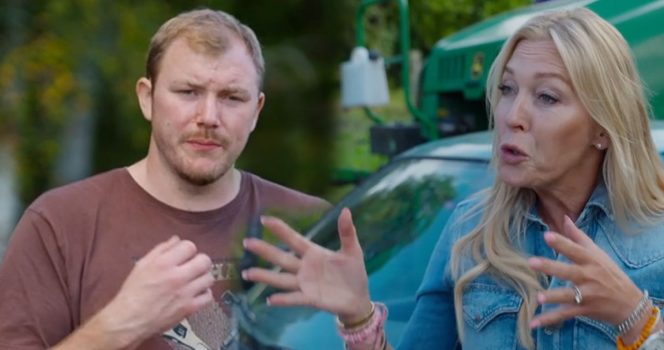 Anders Mood och Linda Lindorff i Bonde söker fru. Foto: TV4