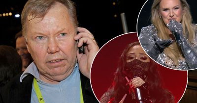 Bert Karlsson, Sanne Nielsen och Felicia inför finalen av Melodifestivalen