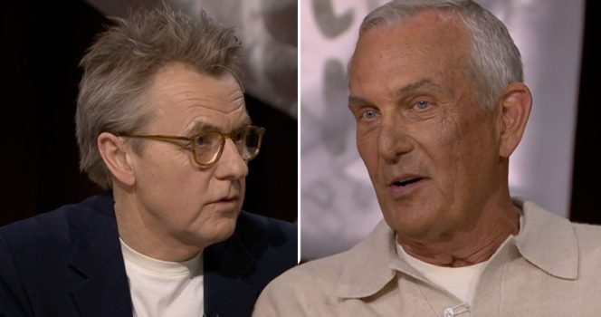 Fredrik Skavlan och Claes Elfsberg. Foto: SVT