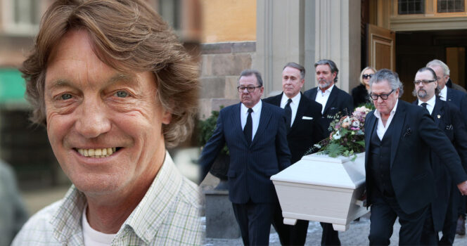 Johannes Brost hedrades av sina vänner på sin begravning