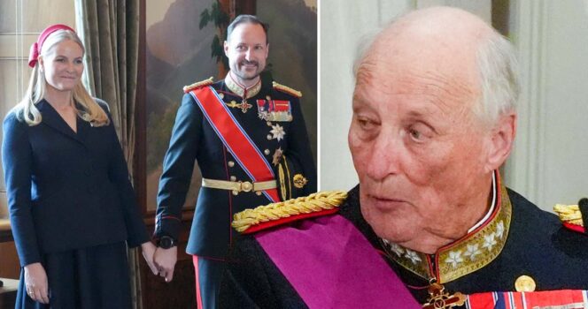 Mette-Marit, Haakon och Harald. Foto: Ole Berg-Rusten/NTB/TT & Lise Åserud/NTB/TT