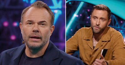 David Hellenius och Måns Zelmerlöw i Masked Singer. Foto: TV4
