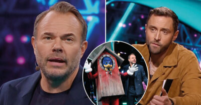 David Hellenius och Måns Zelmerlöw i Masked Singer. Foto: TV4 & Jonas Ekströmer/TT