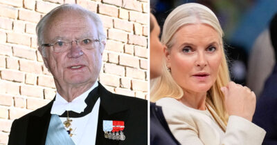 Kung Carl XVI Gustaf och Mette-Marit. Foto: Fredrik Sandberg/TT & Ole Berg-Rusten/NTB/TT