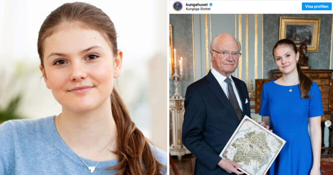 Prinsessan Estelle gav personlig present till morfar kungen