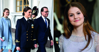 Prinsessan Estelle, kronprinsessan Victoria och prins Daniel
