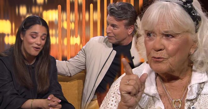 Christina Schollin gästar Farah Abadi och Jovan Radomir i Sverige live. Foto: SVT