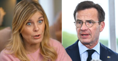 Pernilla Wahlgren och Ulf Kristersson. Foto: Kanal 5 & TT