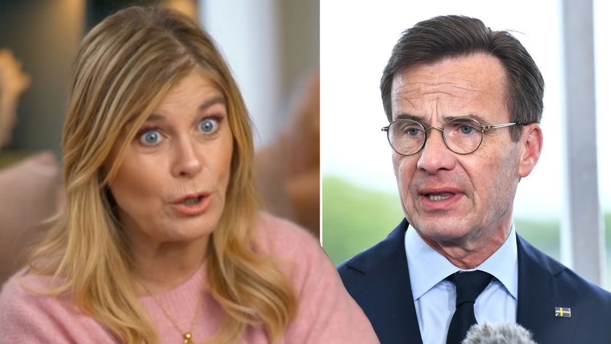 Pernilla Wahlgren och Ulf Kristersson. Foto: Kanal 5 & TT