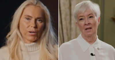 Anna Anka och Mona Sahlin i Förrädarna. Foto: TV4