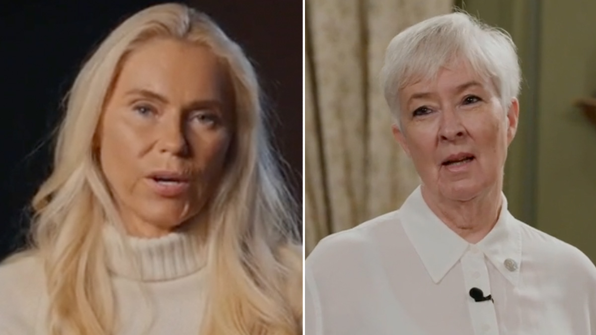 Anna Anka och Mona Sahlin i Förrädarna. Foto: TV4