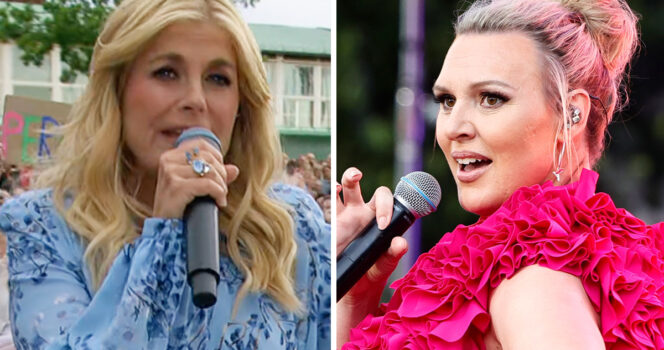 Pernilla Wahlgren och Sanna Nielsen.
