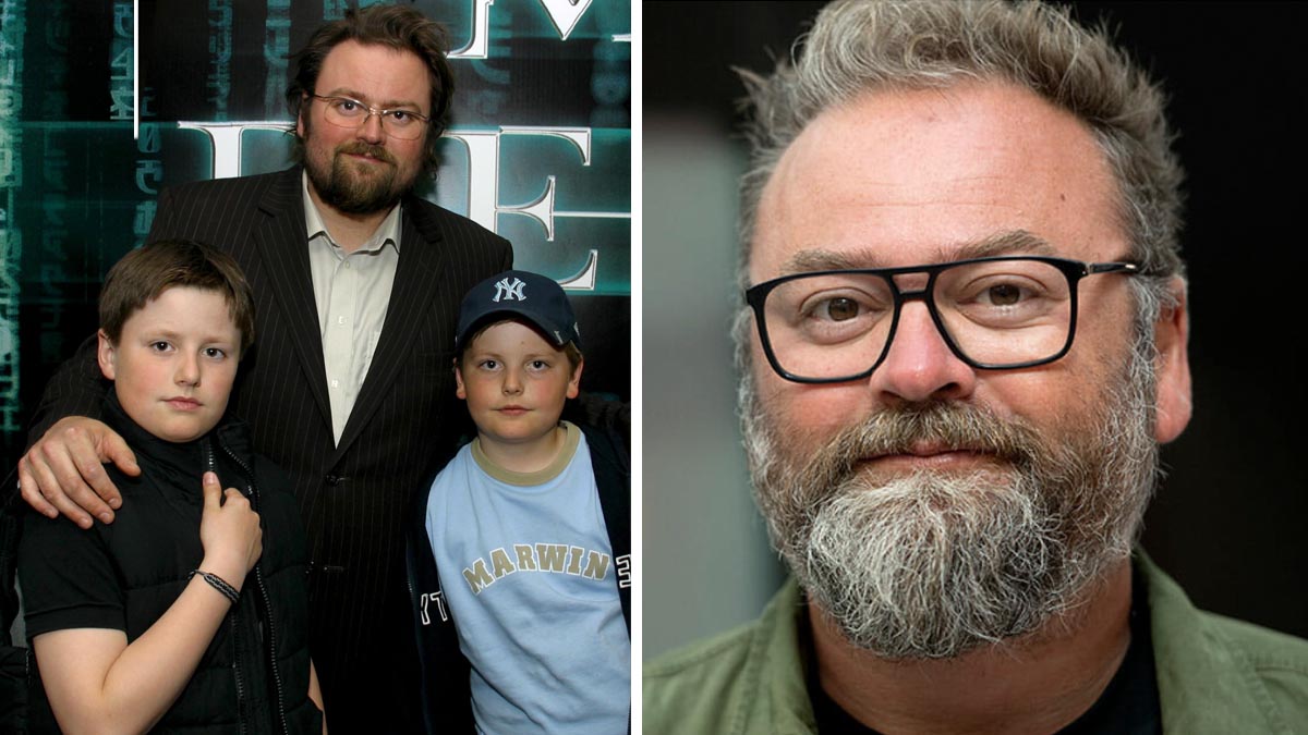 Adam Alsing här med sönerna Kasper och Sebastian