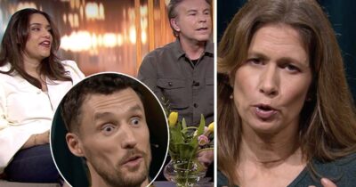 Fråga doktorns Linda Olofsson (t h) i "Sverige live" som leds av Farah Abadi och Jovan Radomir. I ringen: husläkare Jens Persson. Foto: SVT