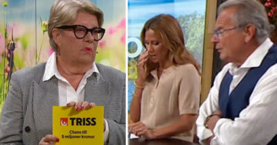 Triss i Nyhetsmorgon med programledarna Sofia Geite och Steffo Törnquist. Foto: TV4